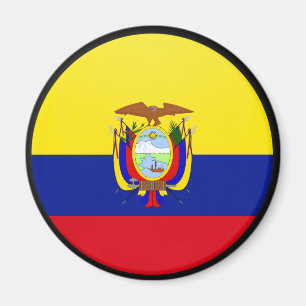 Aimant Cercle de drapeau de qualité de l'Equateur