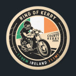 Aimant Cercle de la moto Kerry Irlande<br><div class="desc">Anneau de Kerry fait dans un emblème vintage et en détresse. C'est une route côtière pittoresque en Irlande.</div>
