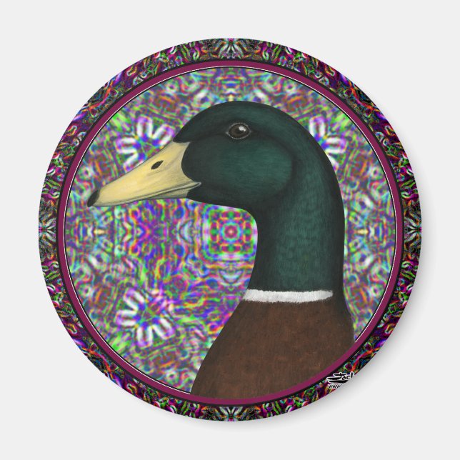 Aimant Cercle de mosaïque de Mallard Drake (Devant)