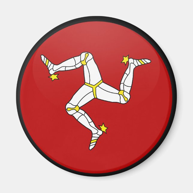 Aimant Cercle Drapeau De Qualité Isle Of Man (Devant)