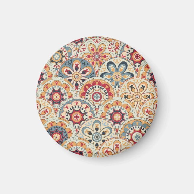 Aimant Cercles Abstraits : Papier peint couleur tendance (Devant)