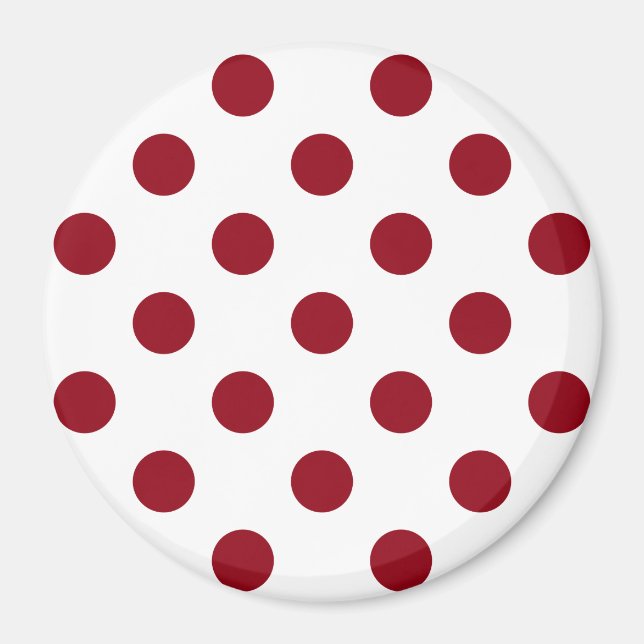 Aimant Cercles de points rouges carmin (Devant)
