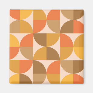 Aimant Cercles demi orange et marron du milieu du siècle 