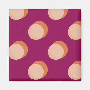 Aimant Cercles Rétro et Motif Violet Gras Ombres