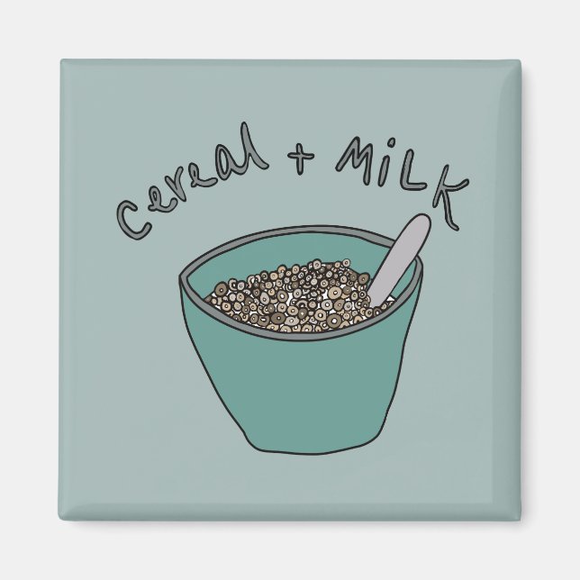 Aimant Cereal and Milk Magnet, Nostalgic Illustration (Devant)