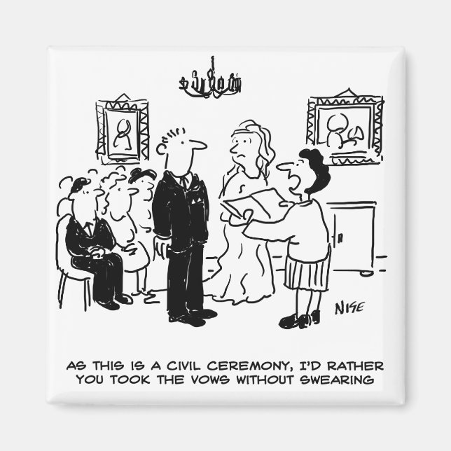 Aimant Cérémonie de mariage civil à un bureau d'état civi (Devant)