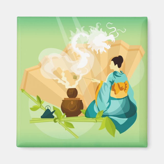 Aimant Cérémonie japonaise du thé, Dragon (Devant)