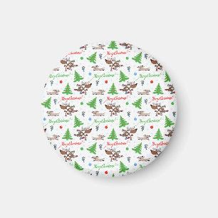 Aimant cerf de Noël fou