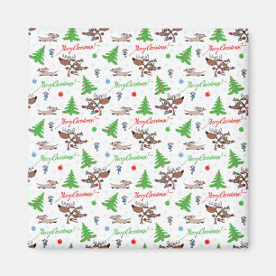 Aimant cerf de Noël fou
