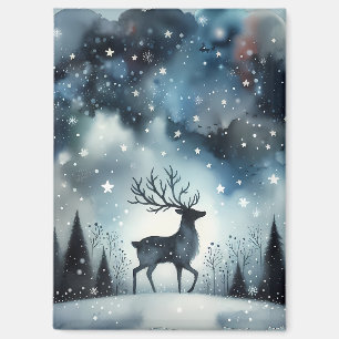 Aimant Cerf de nuit d'hiver étoilé