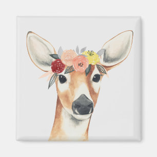 Aimant Cerf forestier de la Couronne de fleurs
