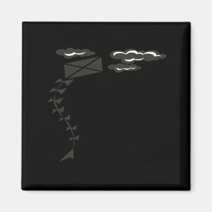 Aimant Cerf-volant noir et blanc