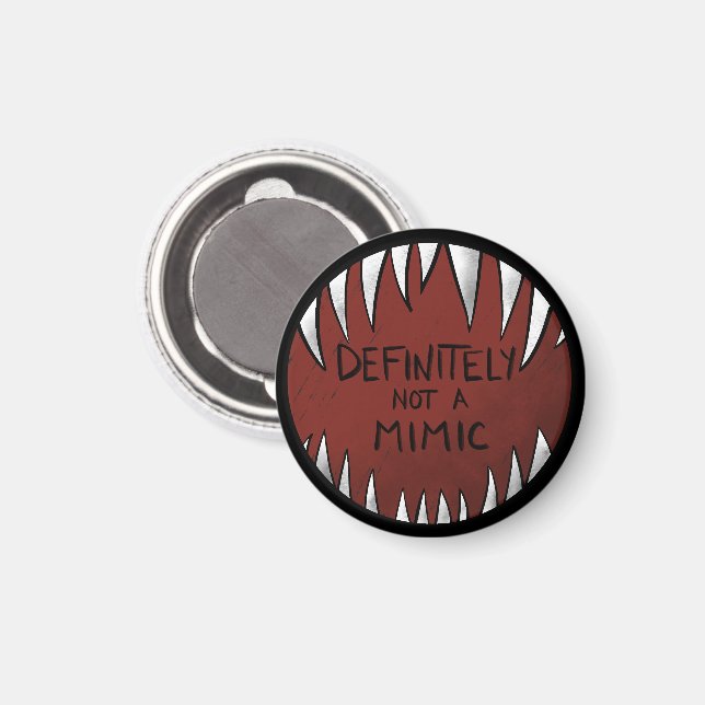 Aimant Certainement PAS un Mimic D&D Gaming Cadeaux (Recto/Verso)