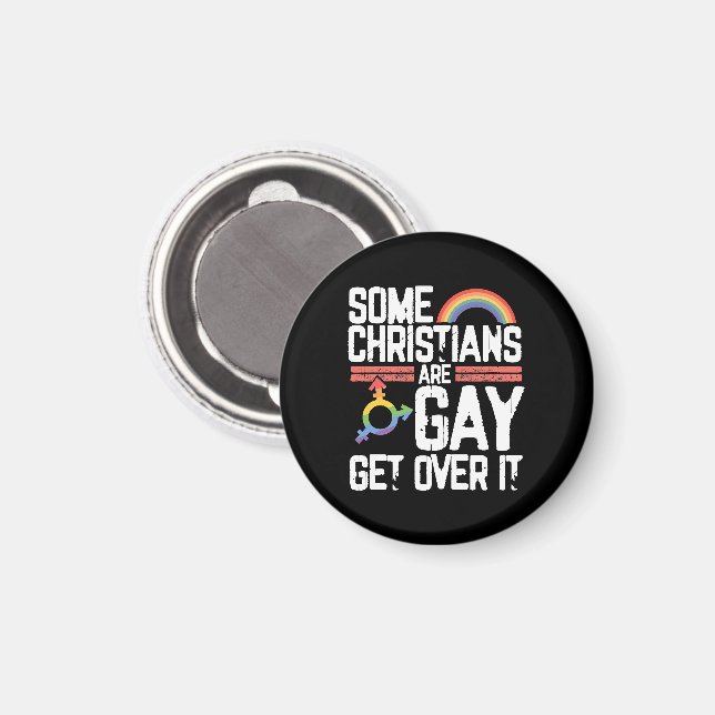 Aimant  Certains chrétiens sont gays, passez à autre chos (Recto/Verso)