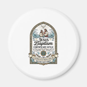 Aimant Certificat de baptême de Jésus Style Certificat de