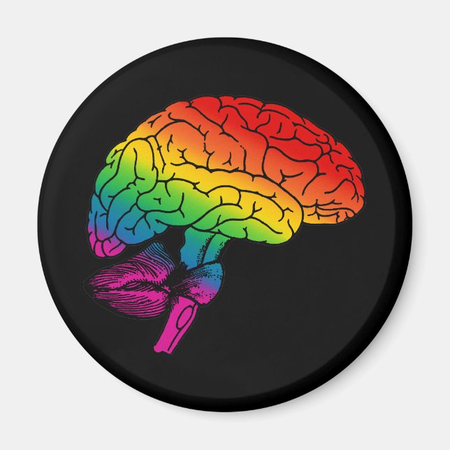 Aimant Cerveau arc en ciel (Devant)