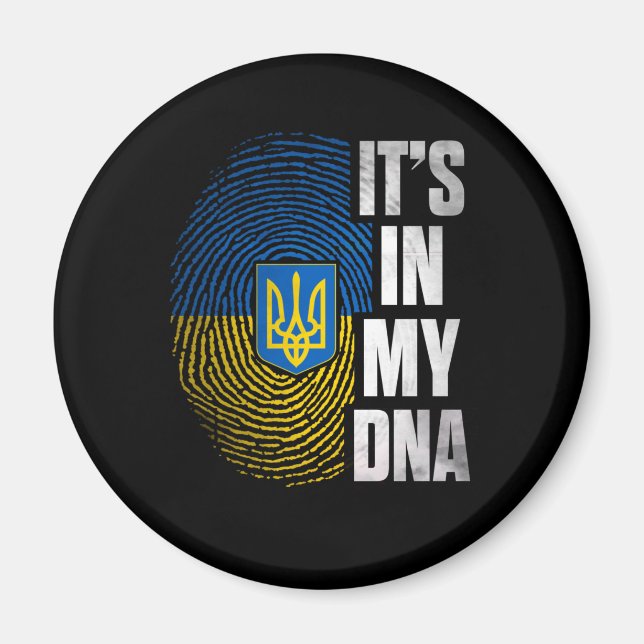 Aimant C'est dans mon ADN Ukraine empreintes digitales (Devant)