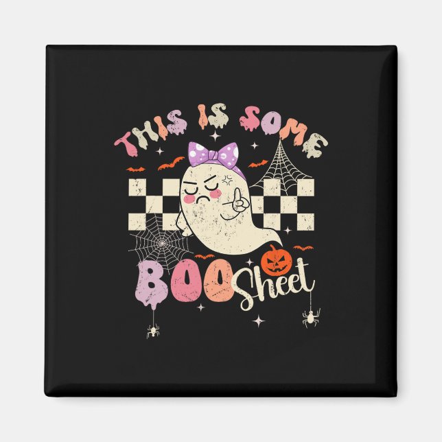 Aimant C'Est De La Feuille De Boite Ghost Retro Halloween (Devant)