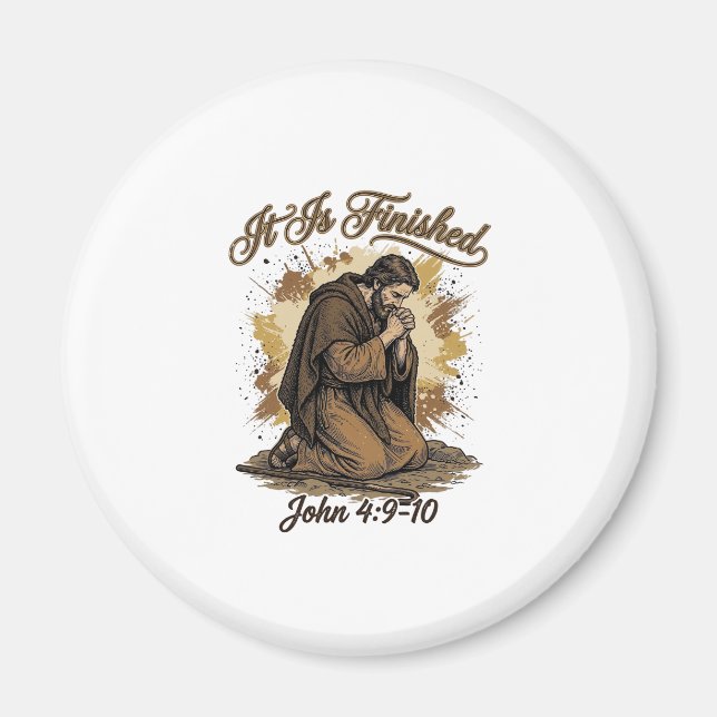 Aimant C'est Fini Verset Biblique Chemise Chrétienne Vint (Devant)