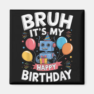 Aimant C'est la fête d'anniversaire Thème de robot Célébr