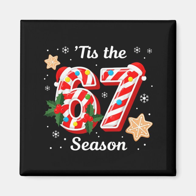 Aimant C'est la saison 67 Six Sept Noël Brainrot Mem (Devant)