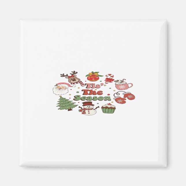 Aimant C'Est La Saison Bloc Acrylique Noël (Devant)