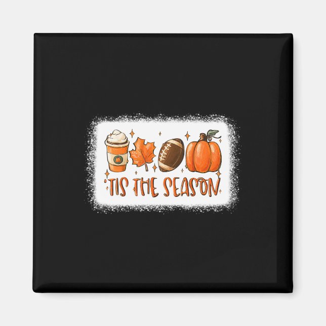 Aimant C'Est La Saison Citrouille Leaf Latte Fall Footbal (Devant)