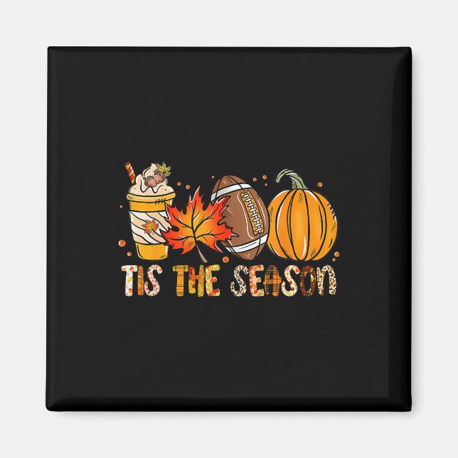 Aimant C'Est La Saison Citrouille Leaf Latte Fall Thanksg (Devant)