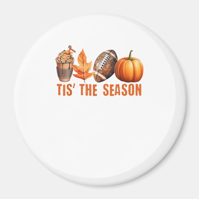 Aimant C'Est La Saison Citrouille Leaf Latte Fall Thanksg (Devant)