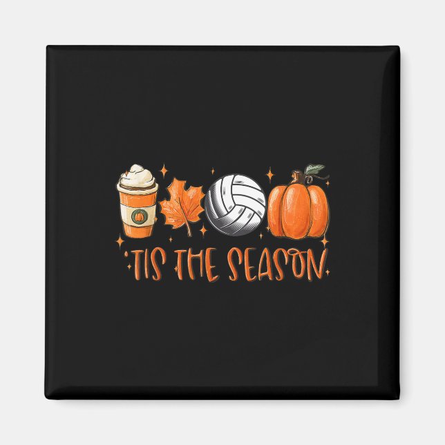Aimant C'Est La Saison Citrouille Leaf Latte Fall Volleyb (Devant)