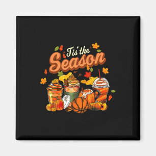 Aimant C'Est La Saison Citrouille Leaf Latte Fall Volleyb