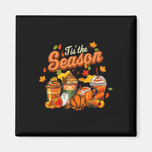 Aimant C'Est La Saison Citrouille Leaf Latte Fall Volleyb (Devant)