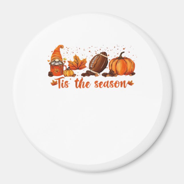 Aimant C'est la saison design de football de gnome d'auto (Devant)