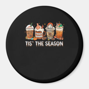 Aimant C'Est La Saison Football Citrouille Épice Hallowee