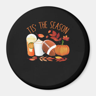 Aimant C'Est La Saison Football Citrouille Thanksgiving A