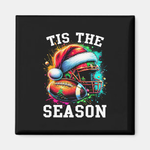 Aimant C'est la saison Football Maman Noël Chapeau de Noë