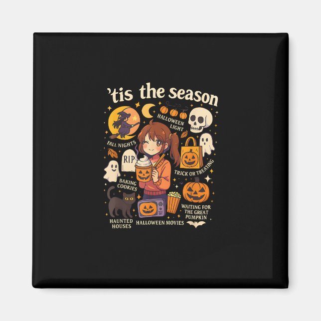 Aimant C'Est La Saison Halloween Anime Icons Design Autom (Devant)