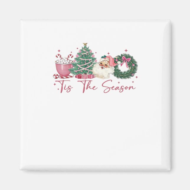 Aimant C'est la saison Joyeux Noël Mignon Xmas Café Ch (Devant)