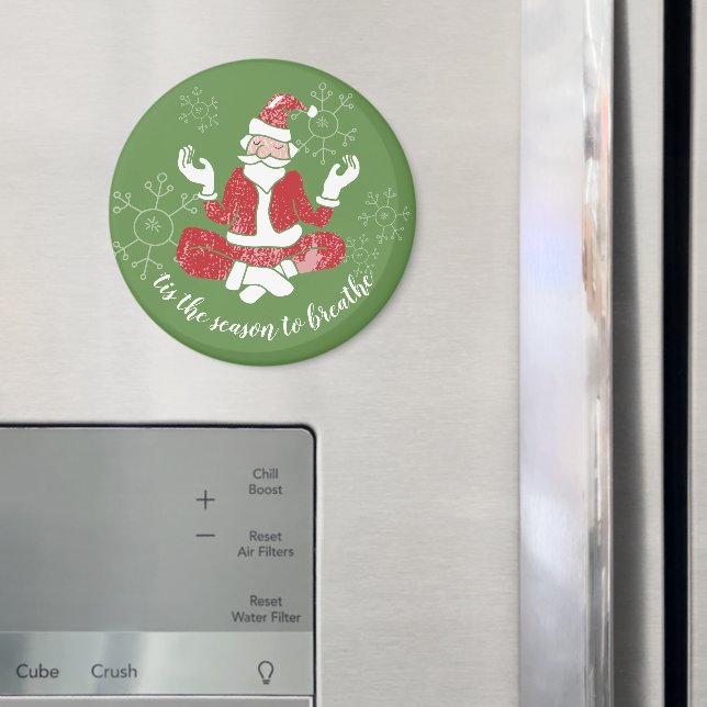 Aimant C'est la saison pour respirer Yoga Santa (In situ (réfrigérateur))