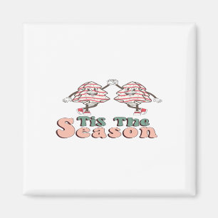 Aimant C'est la saison Rétro Groovy Noël Vintage Chri