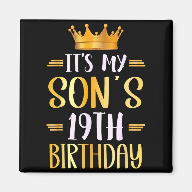Aimant C'est l'anniversaire de mon fils 19 ans Joyeux 19  (Devant)