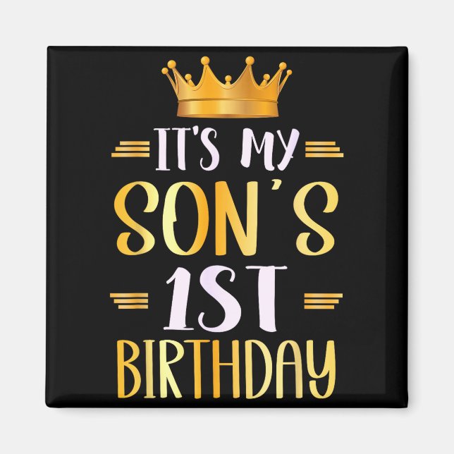 Aimant C'est le 1er anniversaire de mon fils Joyeux 1 an  (Devant)