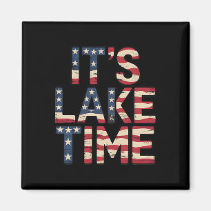 Aimant C'est le temps du lac Drapeau américain patriotiqu
