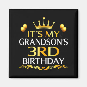 Aimant C'est les 3 ans de mon petit-fils Joyeux Anniversa