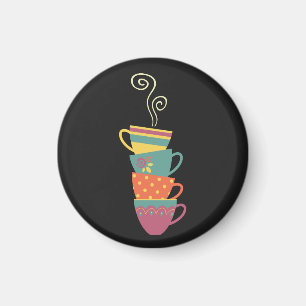 Aimant C'est l'heure du thé empilé tasses de porcelaine r