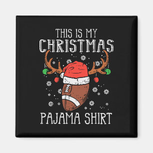 Aimant C'est ma chemise de pyjama de Noël de football Xma