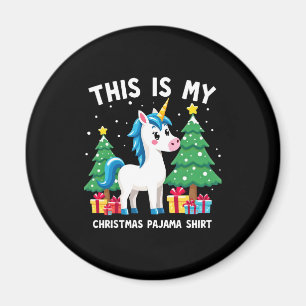 Aimant C'est ma chemise de pyjama de Noël Licorne Xmas PJ
