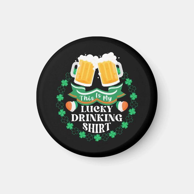 Aimant C'est ma Saint-Patrick de bière chanceuse (Devant)