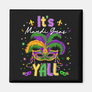 Aimant C'est Mardi Gras à vous tous Carnaval Masque à Plu