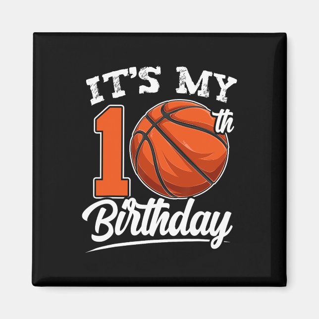 Aimant C'est mon 10e anniversaire Bysketbyll Player 10 An (Devant)